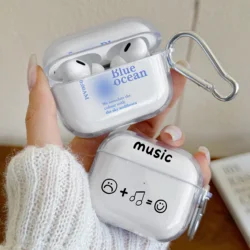 Creative Music Face Graffiti TPU For Airpods 3/4 Earphone Protective Cover For Airpods Pro/Pro2 With Keychain Protector Cover