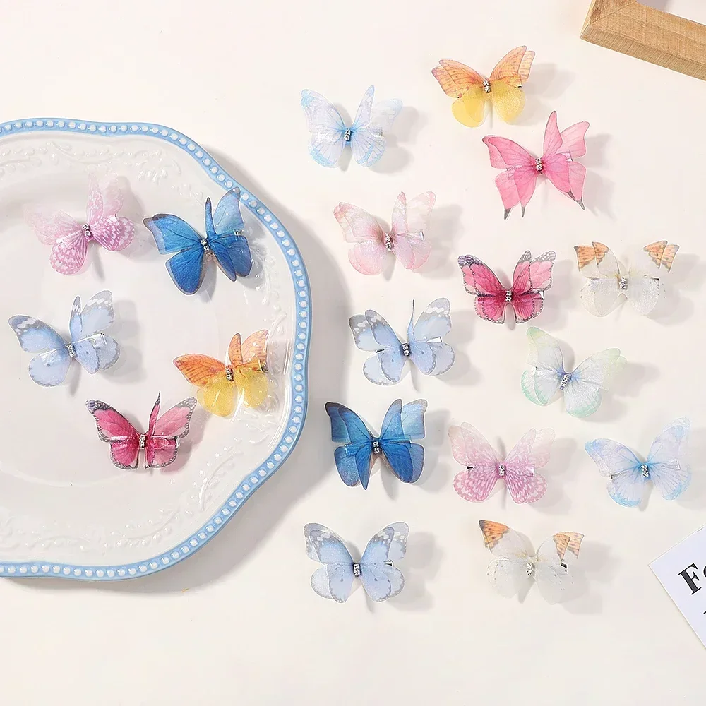 

5PCS New Cute Princess Mesh Double-layer Butterfly Lovely Girls Hairpins Children Headwear Hairgrip Hair Clips Hair Accessories