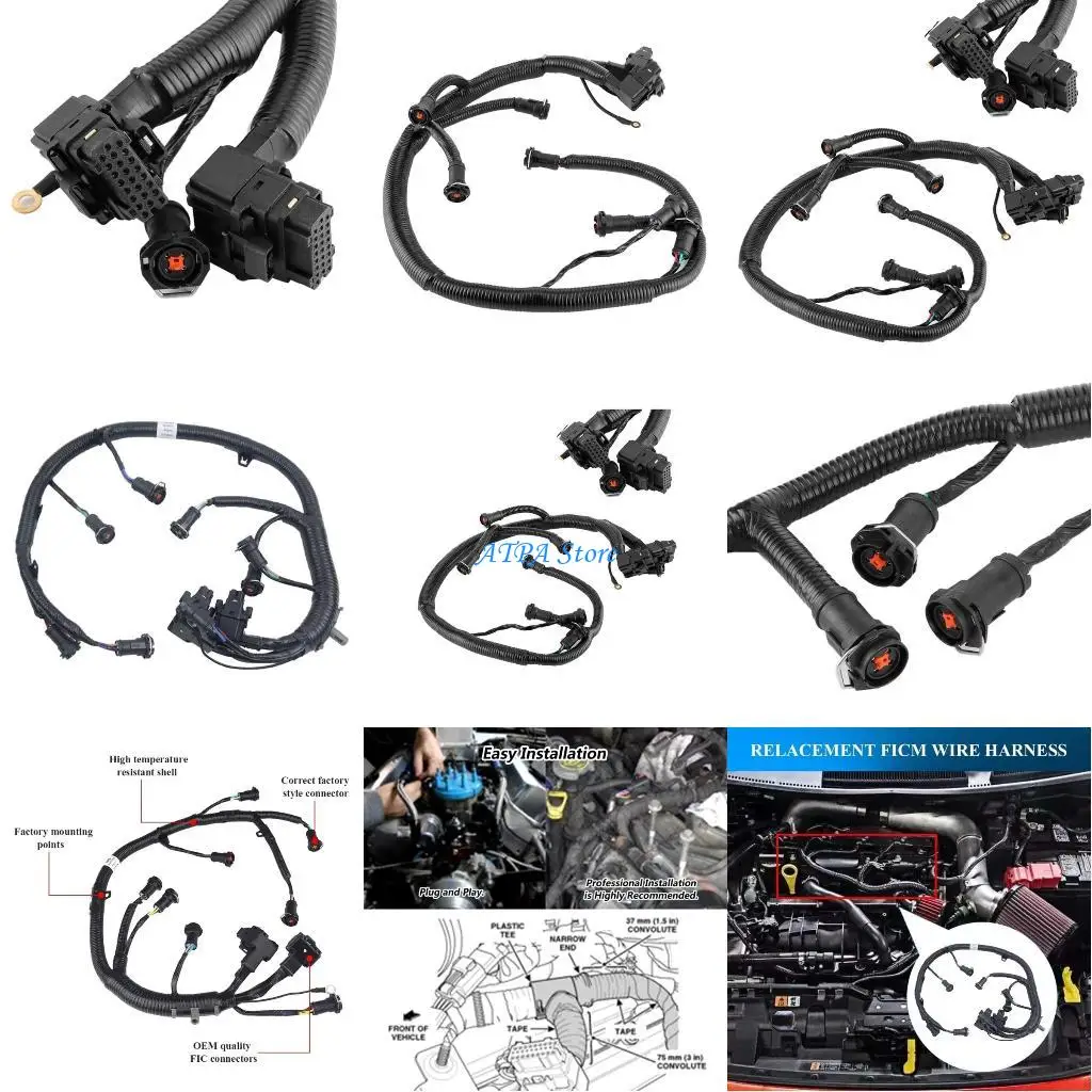 

U13C For F250 F350 F450 F550 6.0L Powerstroke Injector Wiring Harness