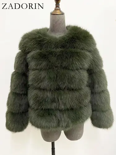 ZADORIN S-6XL Mink Coat Winter Black White Faux Fur Coat Woman Elegant Fluffy Faux Fur Jacket Top Short Fur Coats Woman Clothing - Image 9