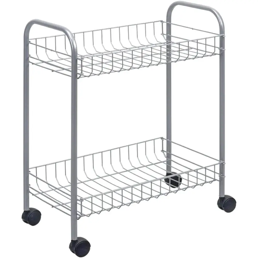 

White Metal Utility Cart, 41x23x51cm, Durable and Stylish Storage Solution