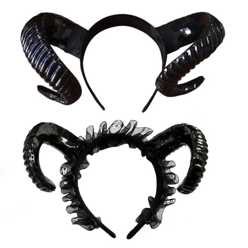 

Halloween Devil Horns Headband Antelope Devil Horn Hair Hoop Halloween Tiaras