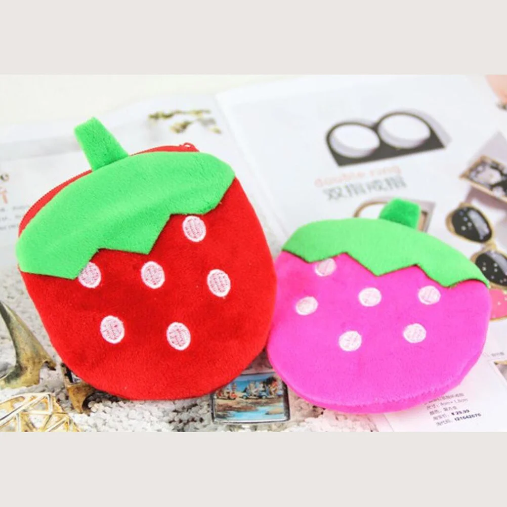 

Pink Strawberry Purse Coin Purse Mini Pouch For Small Change Keys Cash Fruit Wallet Daily Use School Shopping Work