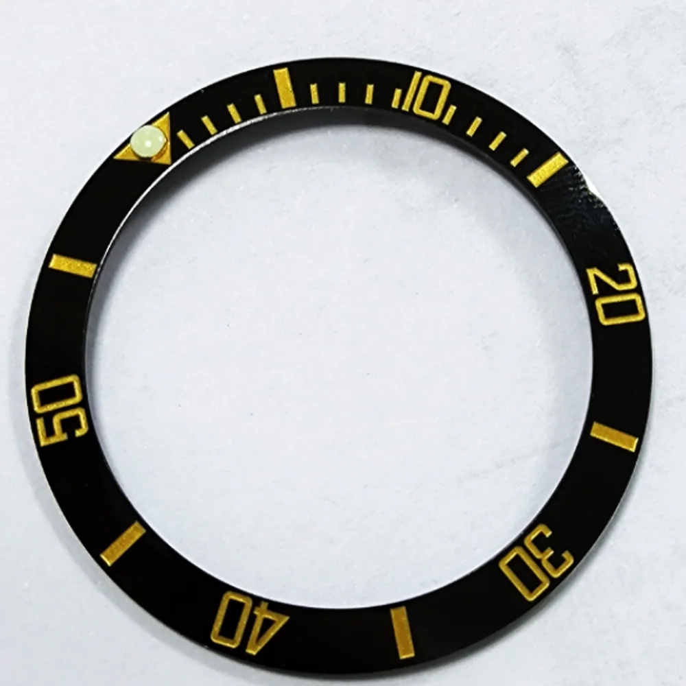 Neuer Slope Schwarz Grau 38 mm * 30,6 mm Hochwertiger Keramik-/Legierungs-Lünetteneinsatz passend für 40 mm NH35 NH34 GMT Automatikuhr