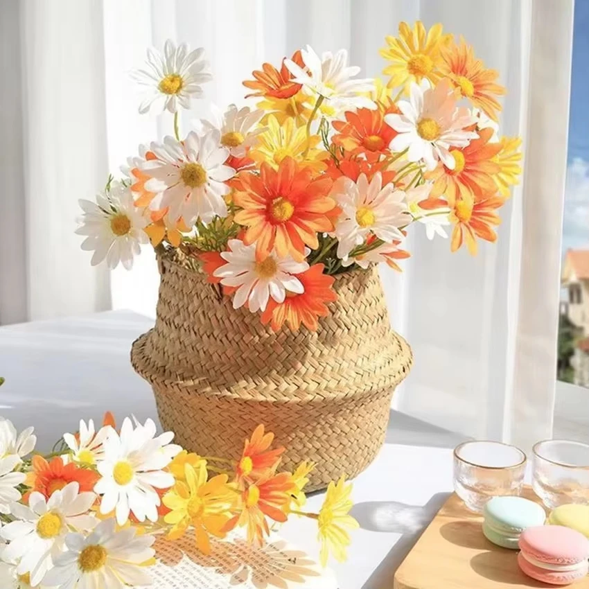 5 heads Artificial flower chamomile Simulation small daisy wedding home Festival vase DIY photography decoration props Table