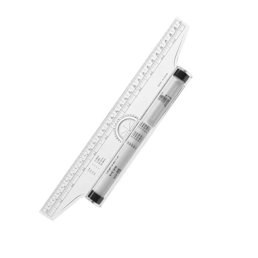 Parallel Roller Ruler Measurement Tool Drawing Scale Drafting Angle Measuring Plastic Portable Rolling Office