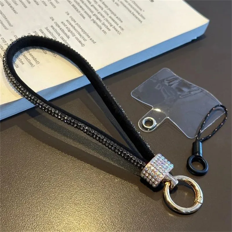 

Блестящий ремешок для телефона со стразами, кристаллами и бриллиантами, брелок-подвеска, защита от потери, шнурок на запястье для iPhone 16, Samsung