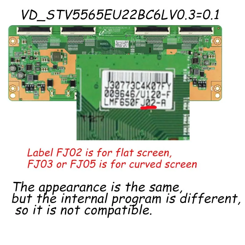 TV T-CON LVDS 보드, UE55HU7200F UN55HU8700F UN65HU8550F UE65HU8500T UE65HU7200TXXU 로직 보드 VD-STV5565EU22BC6LV0.3/0.1