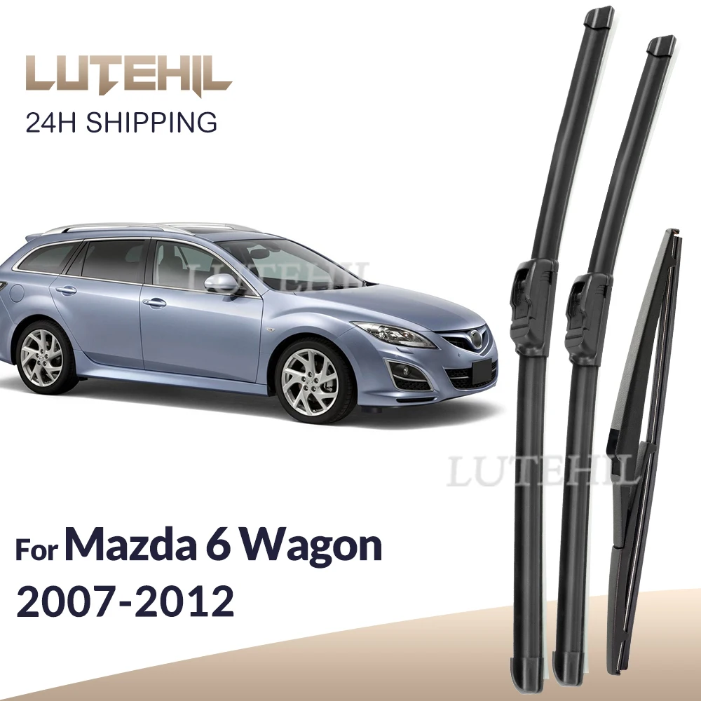 

For Mazda 6 Wagon GH1 2007-2012 2008 2009 2010 Wiper Front & Rear Wiper Blades Windshield Windscreen Window Brushes 24"+16"+12"