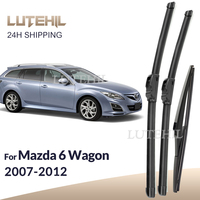 For Mazda 6 Wagon GH1 2007-2012 2008 2009 2010 Wiper Front & Rear Wiper Blades Windshield Windscreen Window Brushes 24\