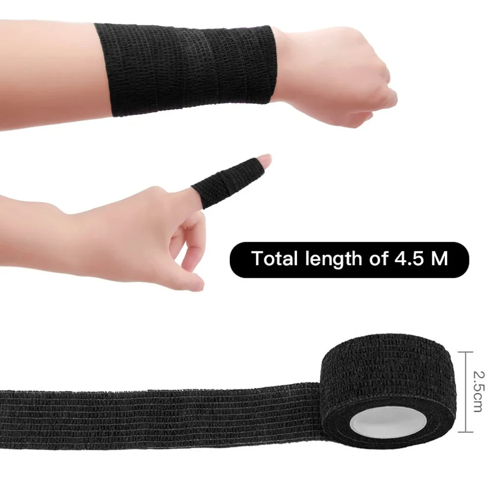 96/48/6/1 قطعة غطاء قبضة الوشم الأسود ضمادة الشريط ذاتية اللصق ضمادة مرنة التفاف إصبع المعصم حماية الوشم اكسسوارات