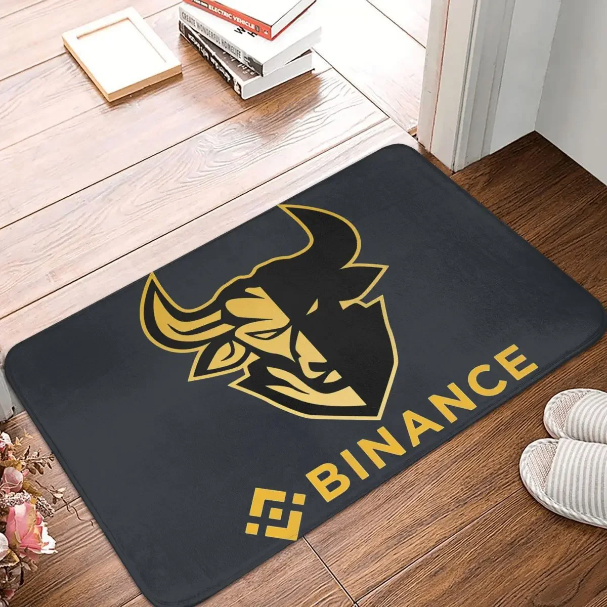 Binance พรมเช็ดเท้าสำหรับนักขุดเหรียญแบบไม่ลื่น, พรมเช็ดเท้าสำหรับอาบน้ำพรมปูพื้นห้องนอนพรมสำหรับกลางแจ้งพรมตกแต่งลวดลายผ้าสักหลาด