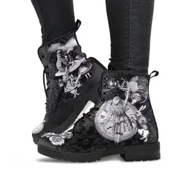 2022 schädel Blume Drucken High-Top Turnschuhe Frauen Boot Herbst Winter Mode Frau Stiefeletten Erwachsene Botas Mujer Plus größe 43 Goth