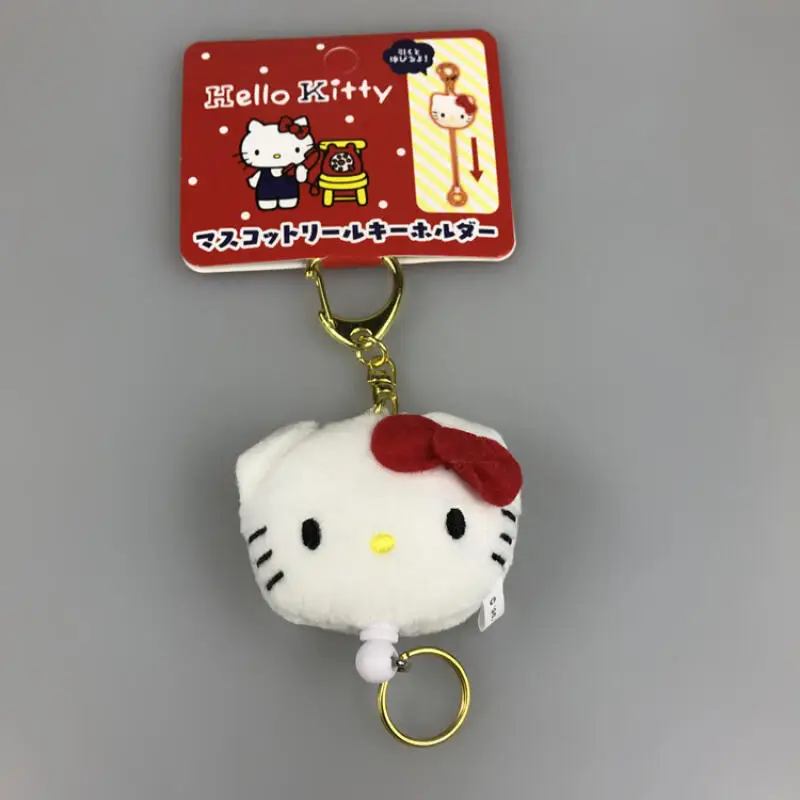 Sanrio Hello Kitty Pom Pom Purin Cinnamoroll My Melody Plush Doll Stretching Keychain Cute Cartoon Bag Pendant Decoration Gift
