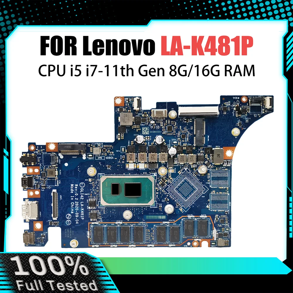 

LA-K481P Notebook Mainboard For Lenovo Ideapad 5 Pro-14ITL6 Laptop Motherboard With CPU I5 I7-11th Gen 8G/16G RAM MX450 V2G