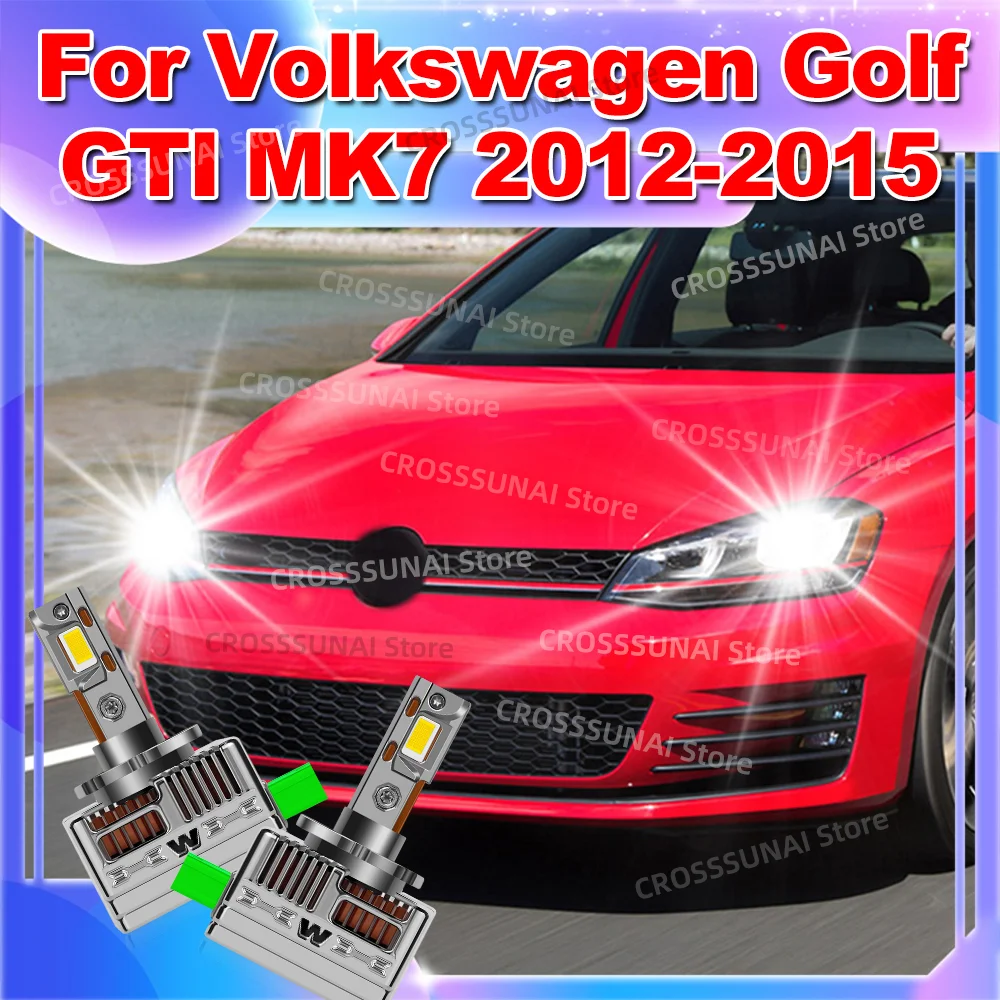 LED Headlights HID D3S Light Bulbs Turbo 50000LM Powerful Two-sided CSP for Volkswagen Golf GTI MK7 2012 2013 2014 2015