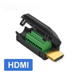 HDMI Solder-free Plug Male Female Head Connector Keystone HDMI-compatible V2.0 Welding Connectors 4K HD Line Repair DIY Adapter