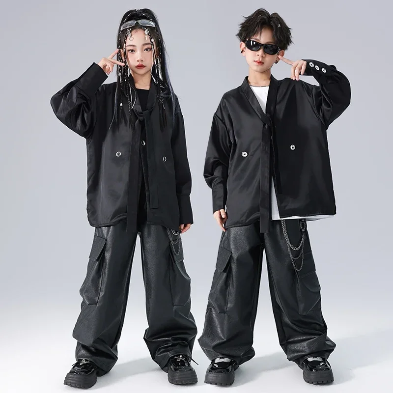 

Boys Girls Jazz Dance Costume Street Wear Children'S Ballroom Dance Clothing Kids Cool Hip Hop Clothes Kpop Outfit
