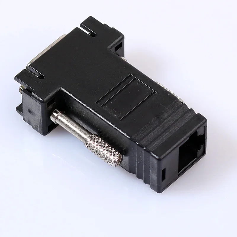 De VGA-to-RJ45 Adapter Extender Zendt Vga Signalen Met De Netwerkkabel, en De Vga-Te-Netwerk Kabel Extender Heeft 15 Pins