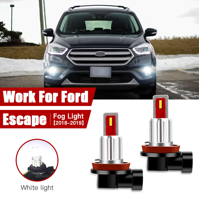 

2pcs Led Car Fog Lamp for Ford Escape 2018 2019 H11/H8 Front Fog Light Bulb Car Accessories Canbus 12V/35W