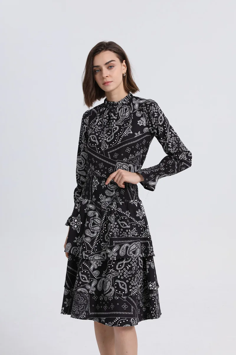 AS Clearance sale Discount woman paisley print  top + cover knee skirt sets 100% cotton soft and Anti-folding fabric clothing