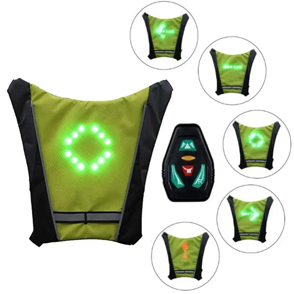 Signal Light Reflective Vest Safety Bag Gear Remote Control Cycling Vest Wear Resistant Backpack Attachment Clip LED Vest Sport