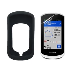 Silicone Shell Bumper Cover Protective Case Screen Protector Film For Garmin Edge Explore 2 Bicycle Bike Computer Explore2 Skin