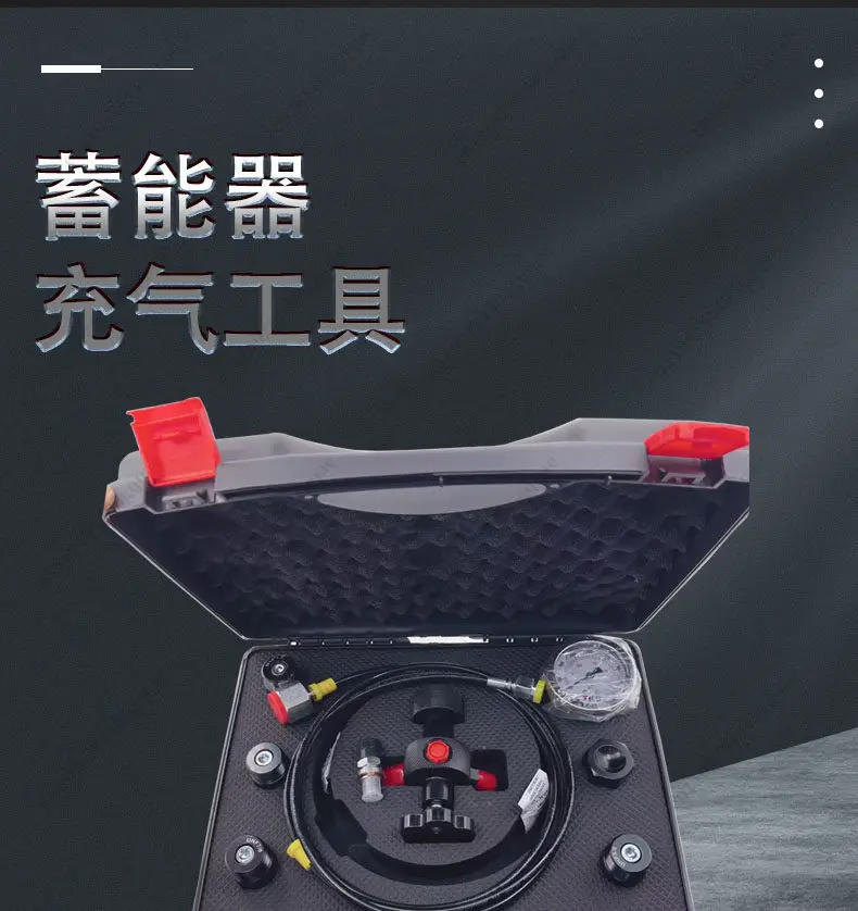 Portable Testing Pressure Gauge Oil Pressure Hydraulic Gauge Accumulator Nitrogen Charging Tool