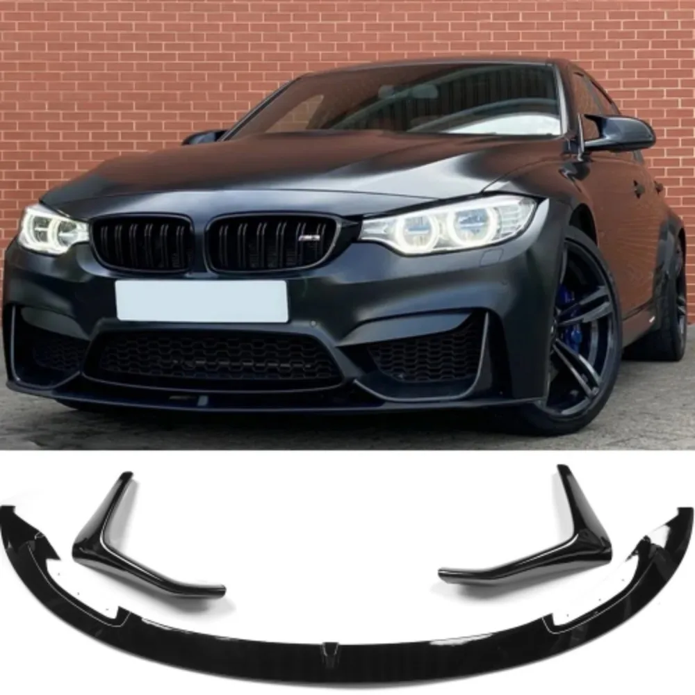 

Черный передний спойлер для BMW M3 F80 2015 2016 2017 2018 2019 2020, комплект переднего бампера в стиле OEM