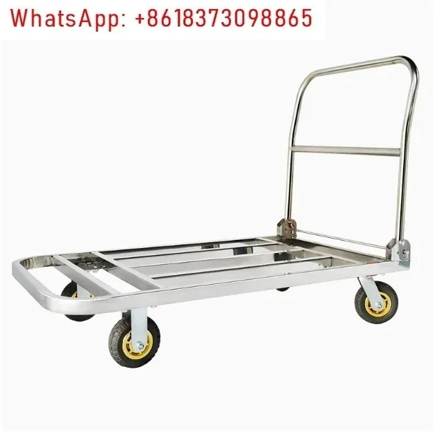 

Stainless Steel Platform Hand Carts Square Tube Trolleys Capacity 400kg With 4 Wheels Platform Hand Carts Square Tube Trolleys