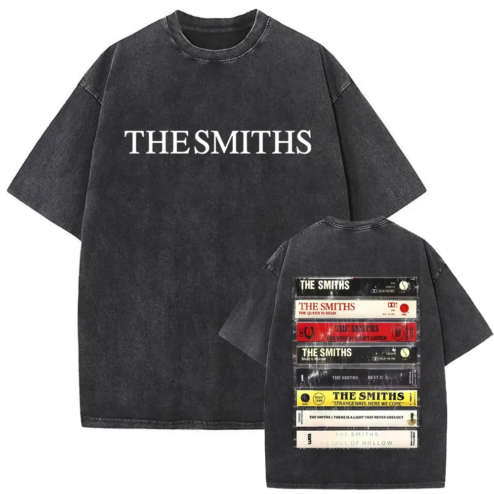 Rock Band The Smiths Music Album Vintage Washed T-shirt Alternative 1980's Indie Morrissey T Shirt Oversized Streetwear Unisex