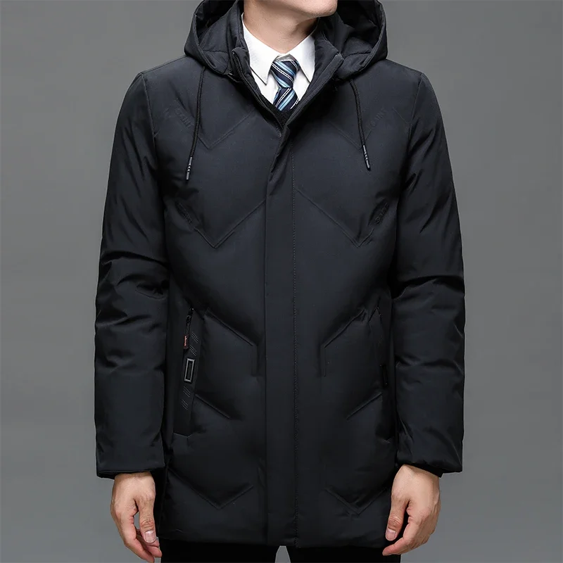 

Новая модная верхняя одежда, парки, брендовые парки, повседневная мужская куртка, длинная ветровка, пальто, высокое качество, зимняя утепленная мужская одежда