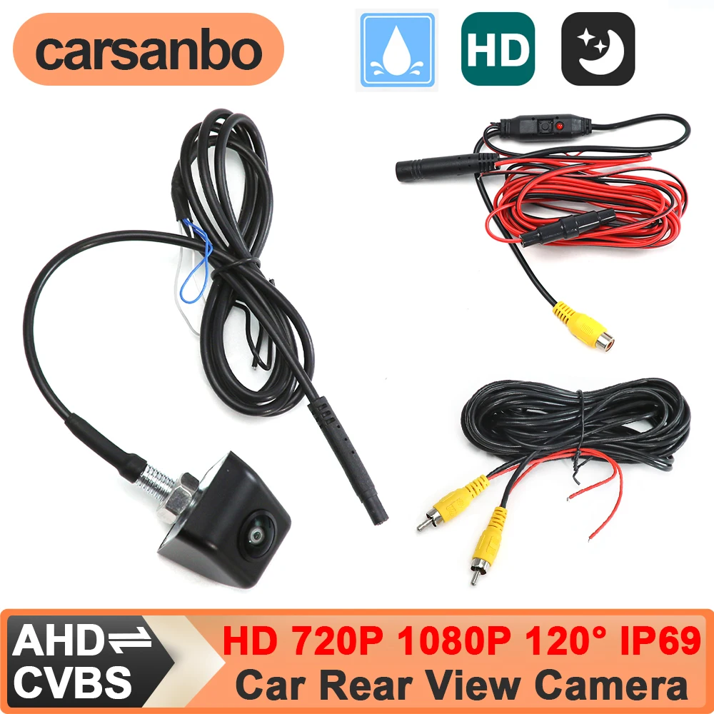 

Carsanbo Car Rear View Camera CCD AHD 720P 1080P 120° Wide Angle Night Vision Waterproof Reference Line Vehicle Reversing Camera