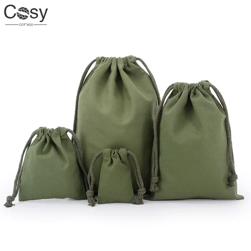 

5pcsvironmentally Friendly Gift Packaging Bag Cotton Blended Drawstring Storage Bags for Candy, Reusable Home Sundries Organizer