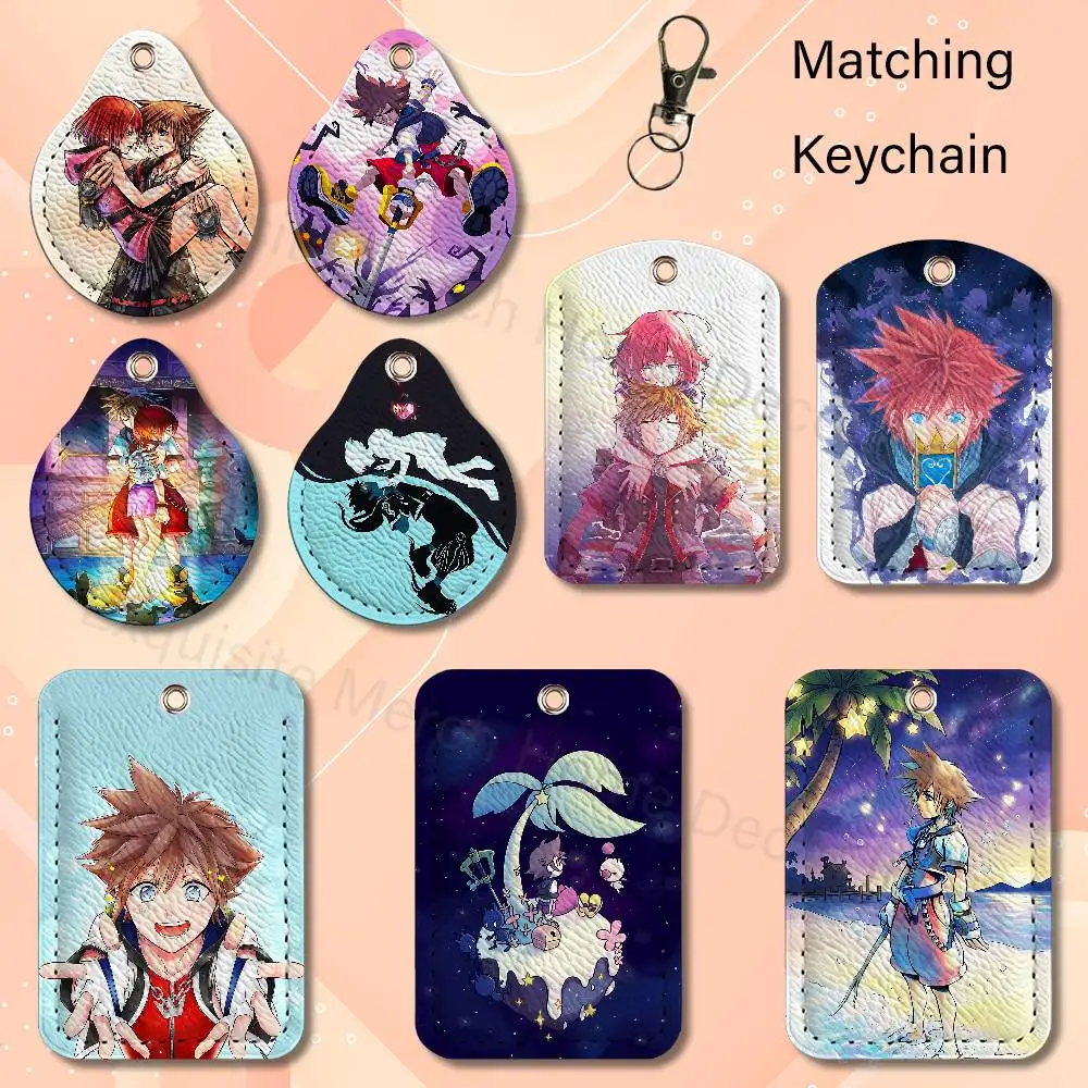 Game K-Kingdom H-Hearts-S Card Holder Keychain Key Air Tag Ring Door Lock Access Protective Case For Security Gift