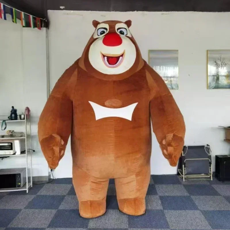 

Christmas Inflatable Bear Senior and Bear Junior Mascot Costume Anime Cosplay Bear Brother Mascot Clothing No Battery