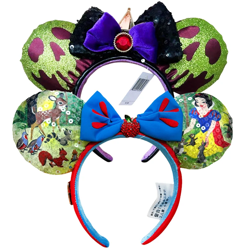 2pcs Disney Minnie Mouse Ear Headband New Holiday DISNEY PRINCESS Headdress Cosplay for Adults Kids Hair Accessories