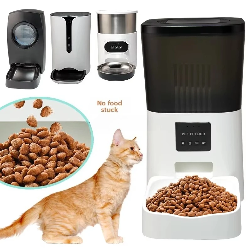 Automatic dog food feeder, smart food dispenser, stainless steel bowl, automatic pet supplies 2.4G Wifi automatic animal feeder