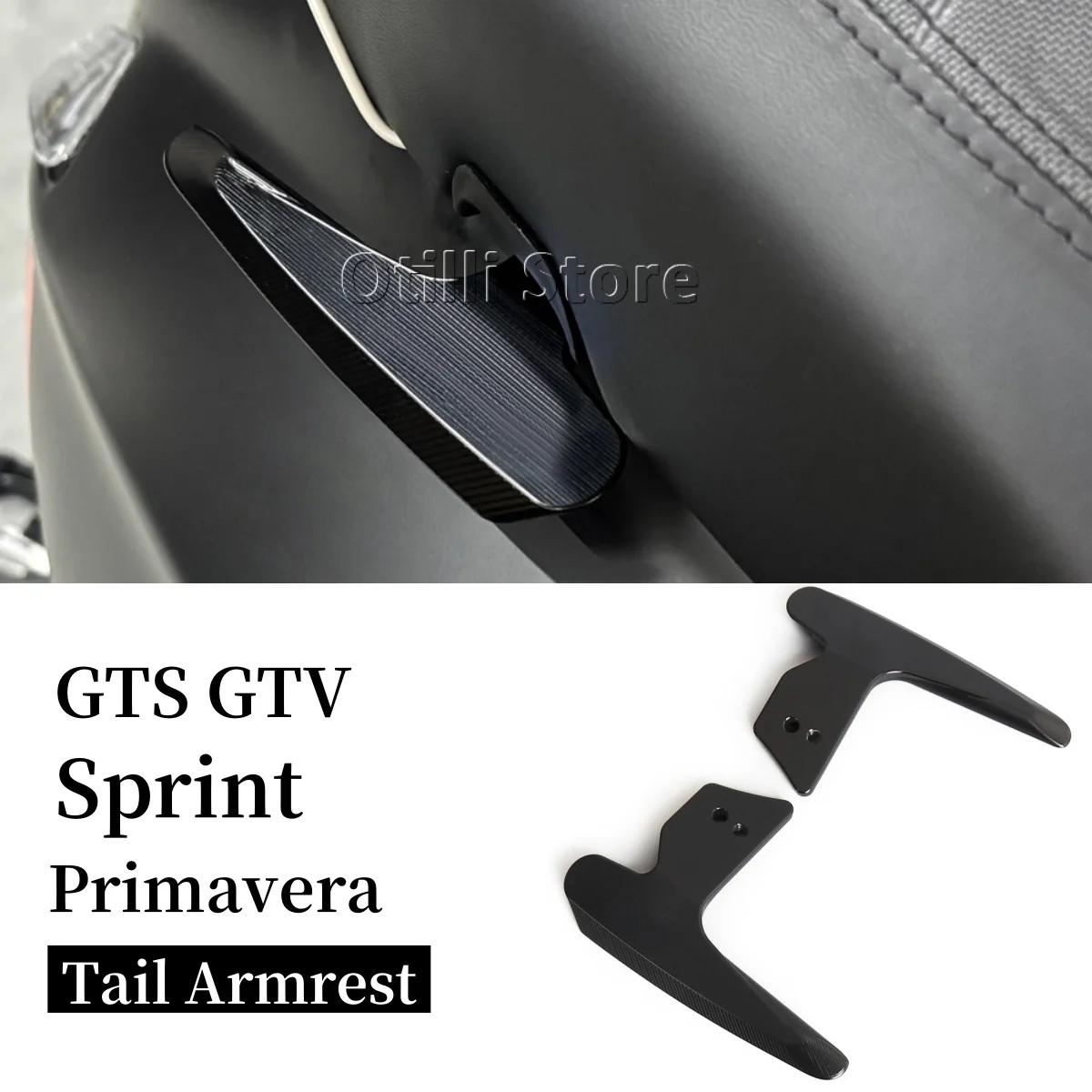 

Motorcycle Accessories Rear Arm Rest Aluminum Passenger Handle Tail Armrest Kit For VESPA GTS Super GTV 300 Primavera Sprint 150