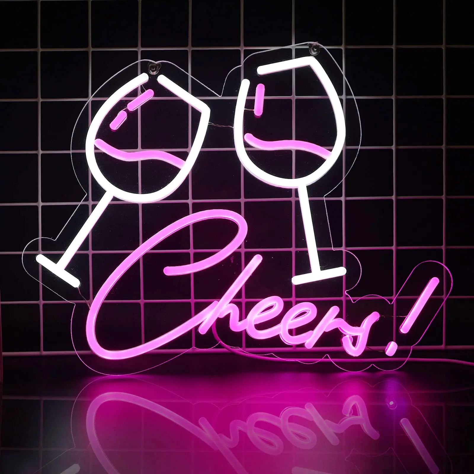 

Custom LED Neon Cheers USB Powered Neon Signs Night Light 3D Wall Art For Home Man Cave Party Club Bar Store Wall Art Decor