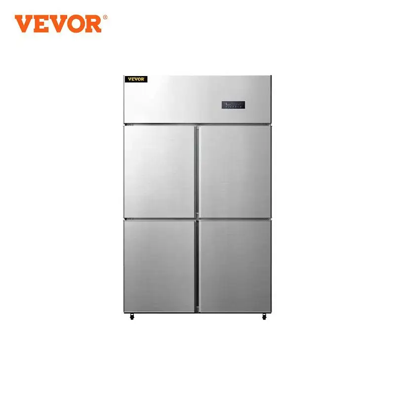 Vevor 4-türiger gewerblicher Kühlschrank, 27,5 cu. ft aufrecht stehender Kühlschrank, 48 "nebeneinander Gefrier schrank, doppelte Temperatur regelung, für Restaurant