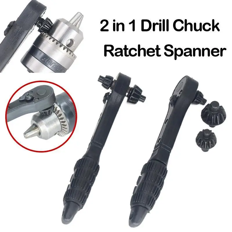 ใหม่สนิม Anti SLIP เจาะ Chuck COMBINATION Key เครื่องมือ 2 In 1 เจาะ Chuck RATCHET Spanner Double HEAD ประแจวงล้อ