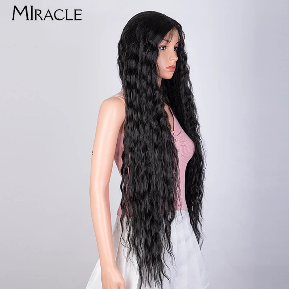 MIRACLE Synthetic  Lace Wig 40\'\' Super Long Afro Kinky Curly Wigs for Women 613 Black Brown Pink Wig Cosplay Lace Front Wig