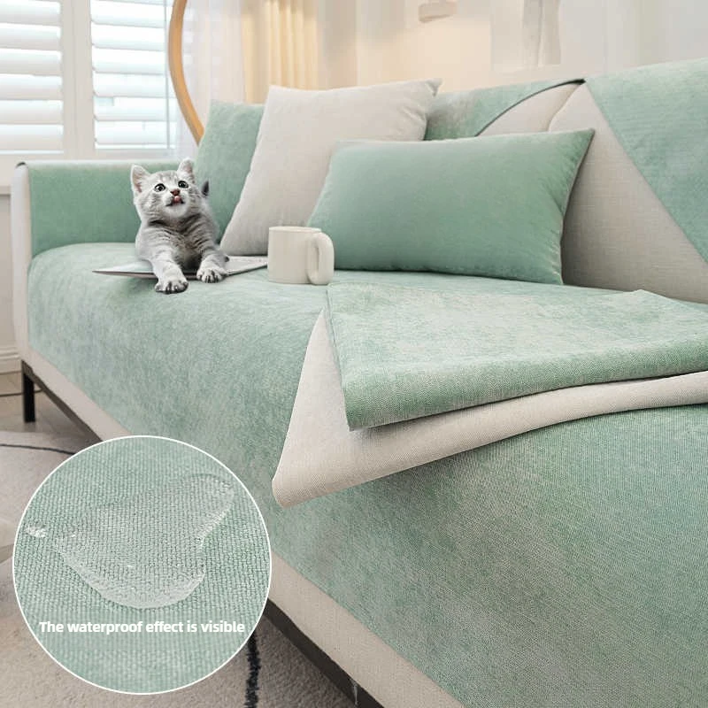 

1PC Waterproof Sofa Cover Four Season Universal Non-slip Sofa Towel Cushion Couch Pure Color Furniture Protector for Living Room