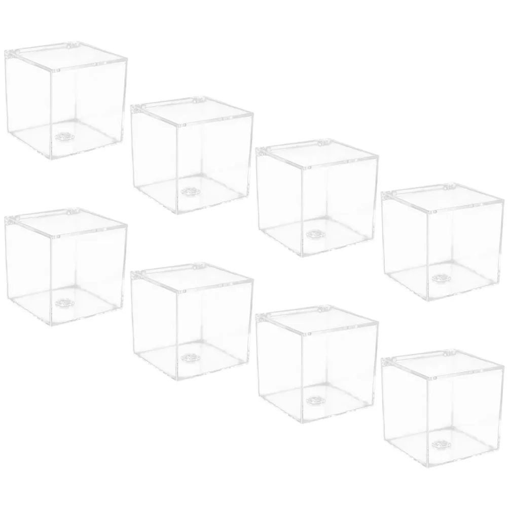 

8Pcs Candy Boxes Clear Acrylic Durable Storage Small Square Containers for Wedding Party Gift Packaging Acrylic Candy Box