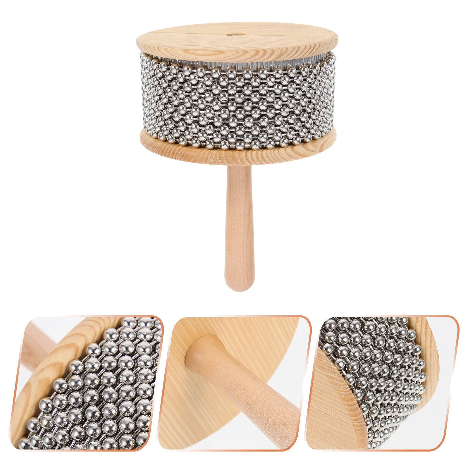 

Metal Cabasa Wooden Handle Kids Musical Instrument Educational Percussion Plaything Creative Cognitive Durable Safe