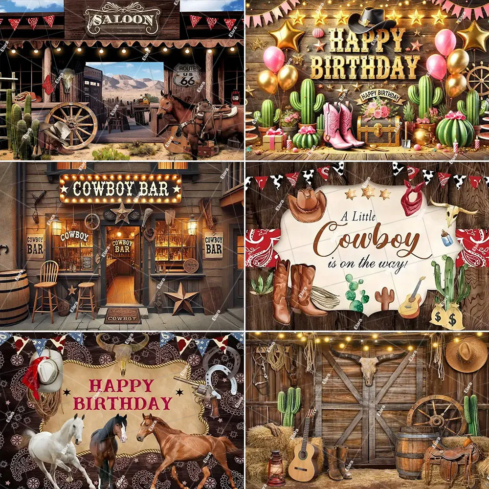 

Western Cowboy Backdrop Wild West Rustic Farm Wooden Barn House Birthday Party Portrait Photography Backdrop Banner For Kid Gift