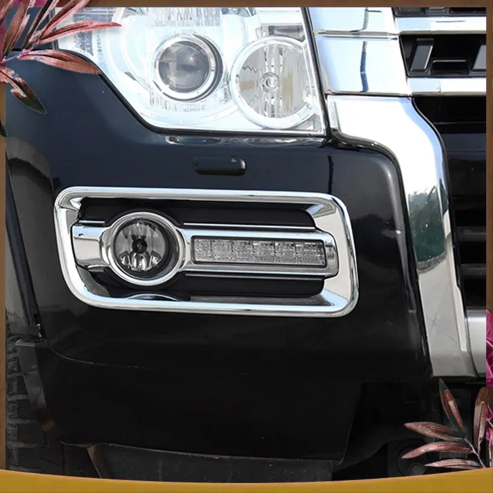 

AB59-2PCS Chrome Front Fog Light Driving Lamp Cover Trim For Mitsubishi Pajero V80 V93 V95 V97 V98 2015-2021
