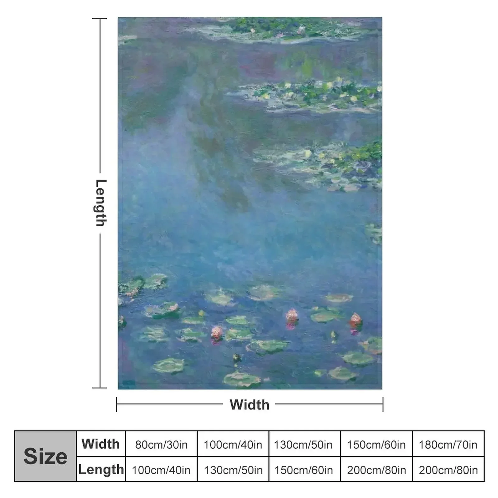 New Water Lilies by Claude Monet Throw Blanket Summer Beddings Bed Fashionable Blankets