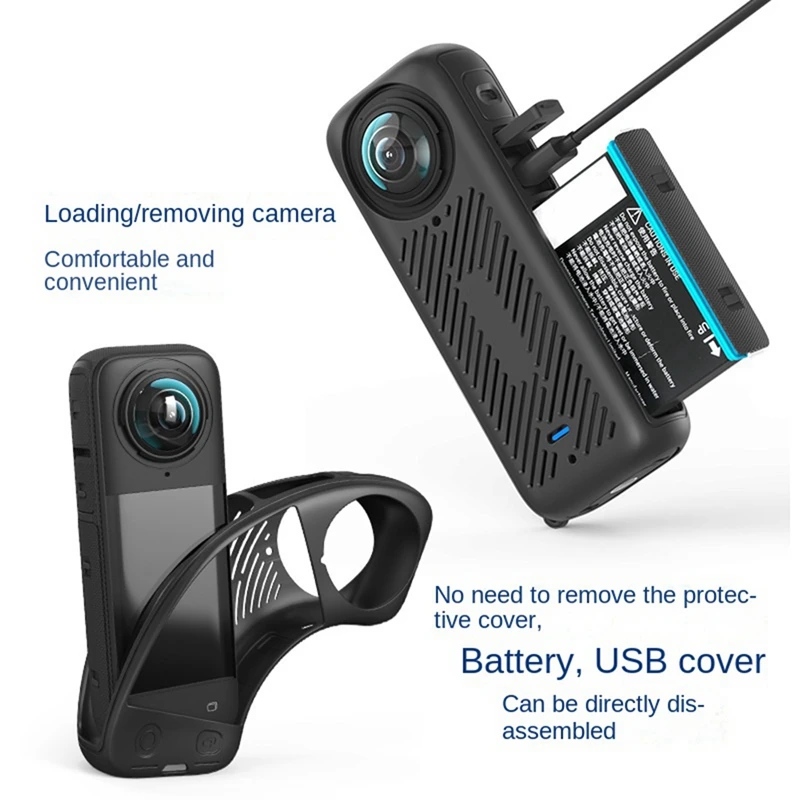 BNVN 실리콘 보호 키트, Insta360 X4 바디 실리콘 케이스 X4 렌즈 키트, 스포츠 카메라 보호 액세서리